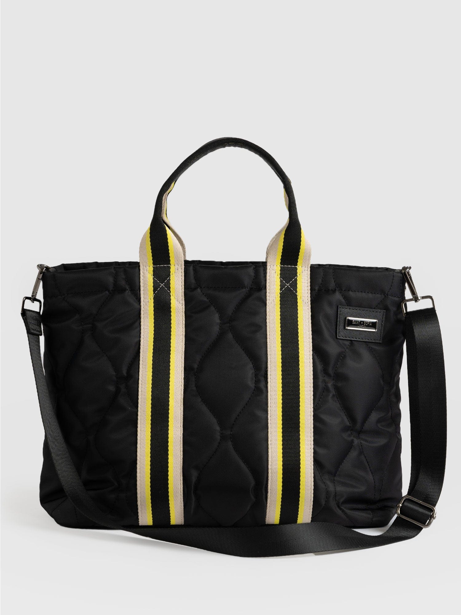 Quilted Tote Bag Black - Women's Tote Bags | Saint + Sofia® UK